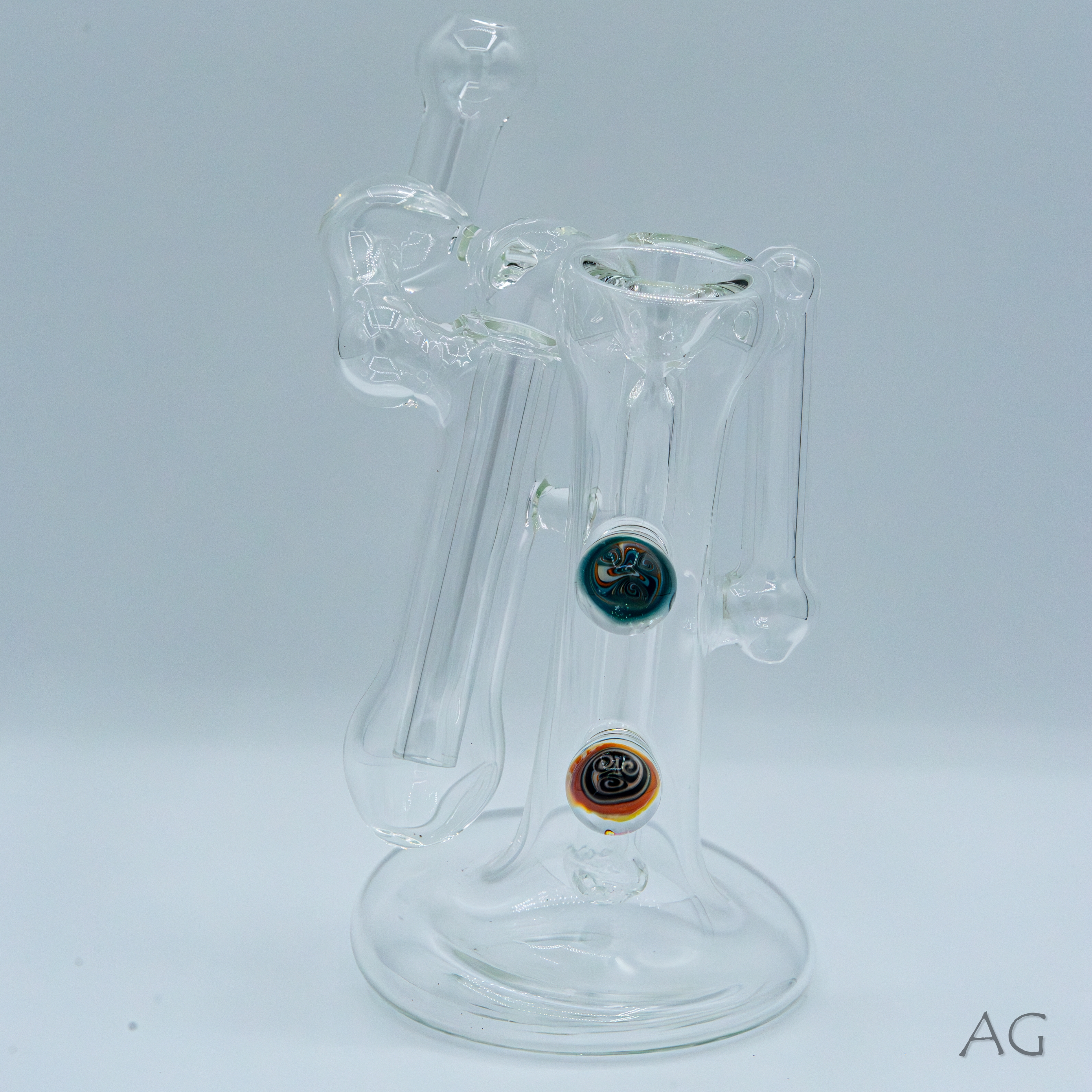 Photograph of product: Beale Glass - Double Bubbler - Clear