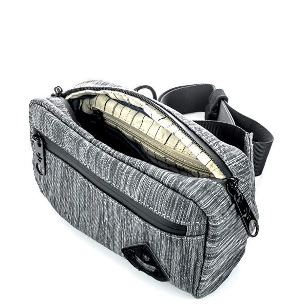 Photograph of Product: The Companion Smell Proof Stash Bag (Striped Dark Grey)