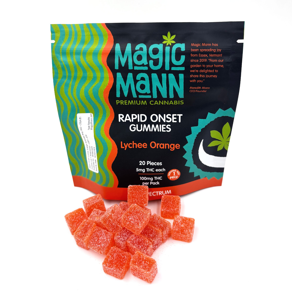 Photograph of product: Rapid Onset Lychee Orange Gummies