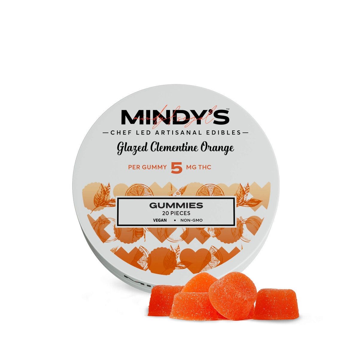 Photograph of product: Glazed Clementine Orange Gummies | 20pk. 5mg. Vegan.