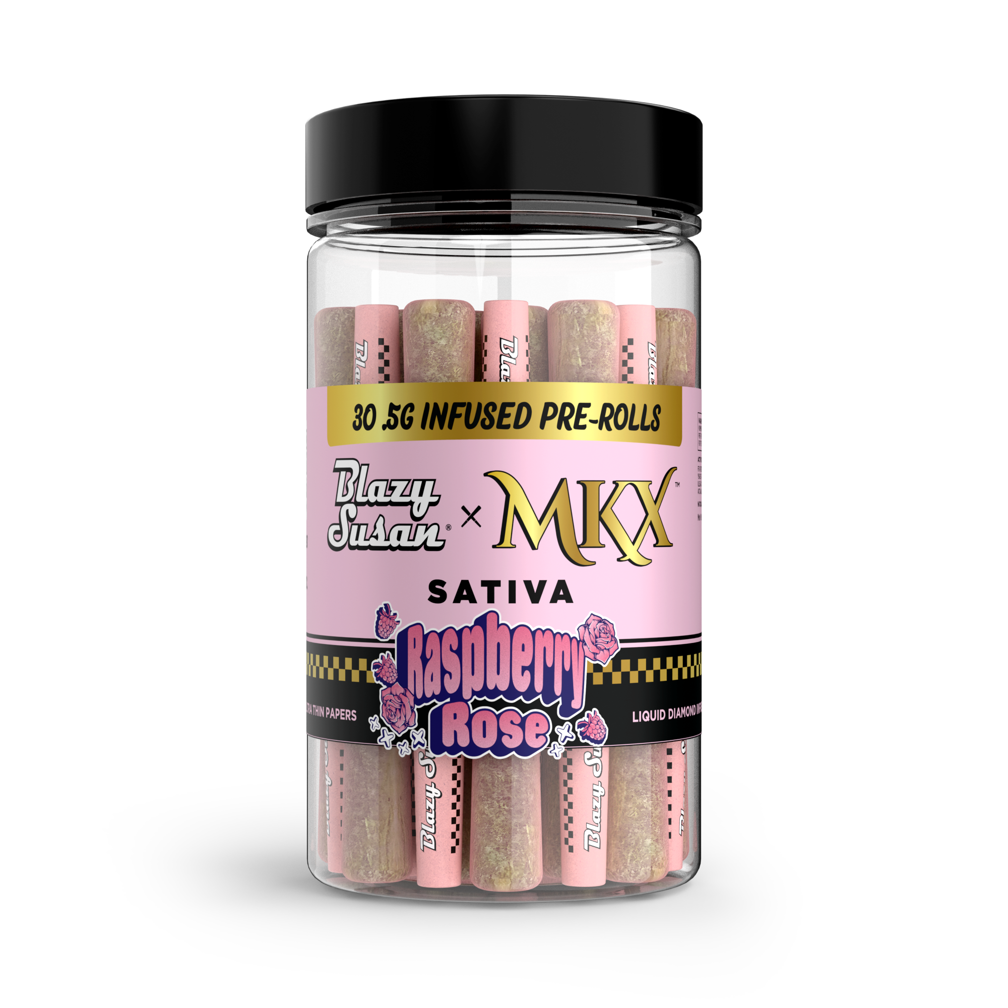 Photograph of product: Blazy Susan x MKX - .5g 30pk Infused Prerolls - (15g) - Sativa - **RASPBERRY ROSE**