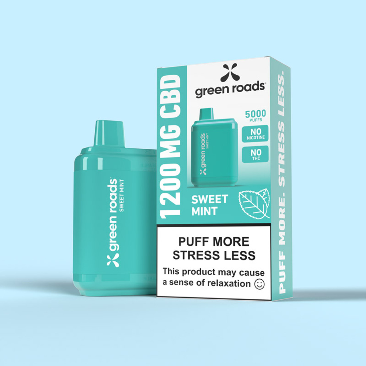 Photograph of product: Green Roads | CBD Puff | Sweet Mint | Disposable | 1200mg