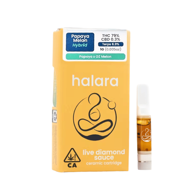 Photograph of product: Papaya Melon Live Diamond Cartridge (1g) - Papaya Melon (1g) - HALARA LDS