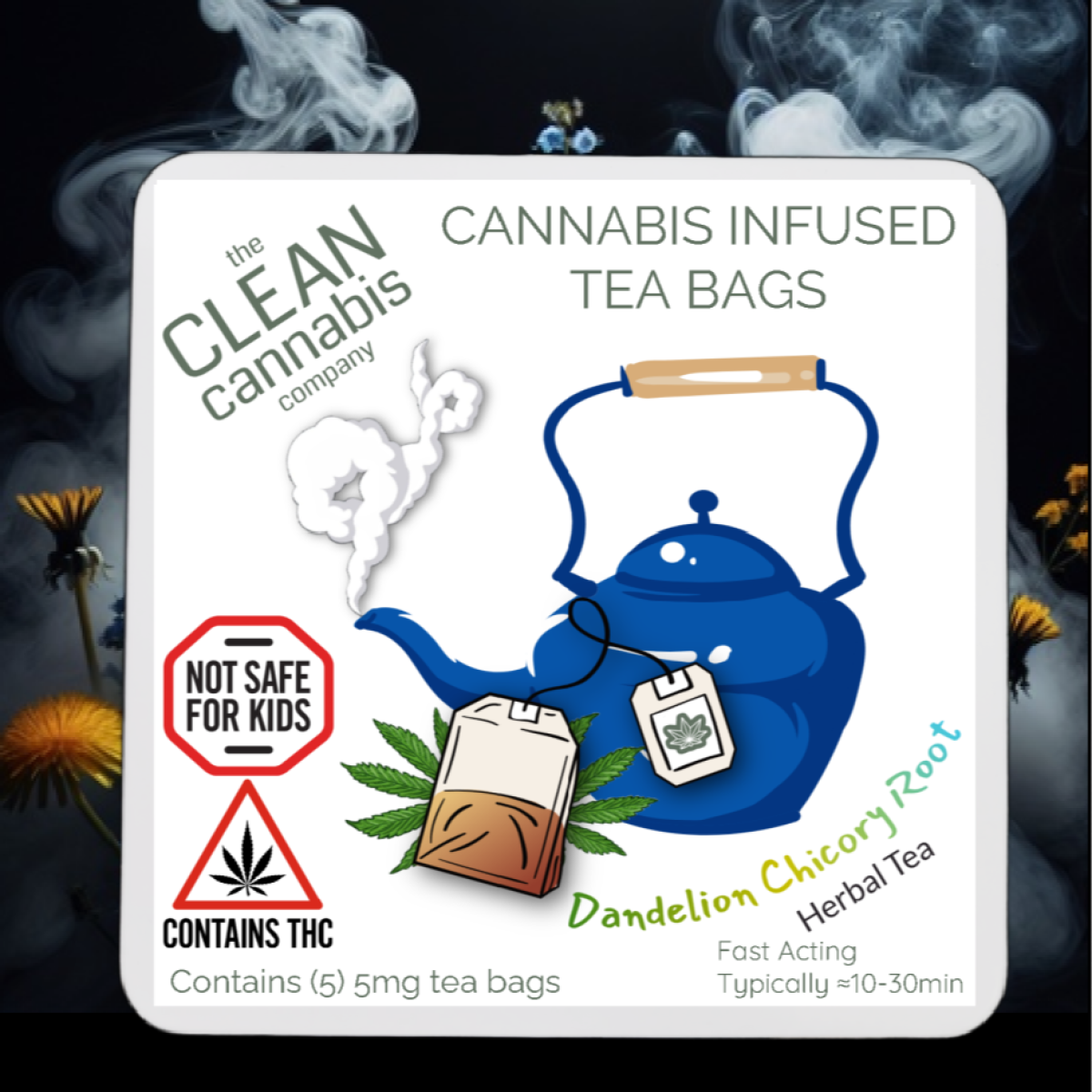 Photograph of Product: Clean Cannabis Co. - 5mg Tea Bags - Dandelion Chicory Root