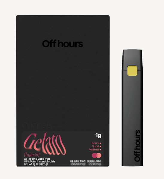 Photograph of product: OFF HOURS | GELATO | VAPE CART | 1G