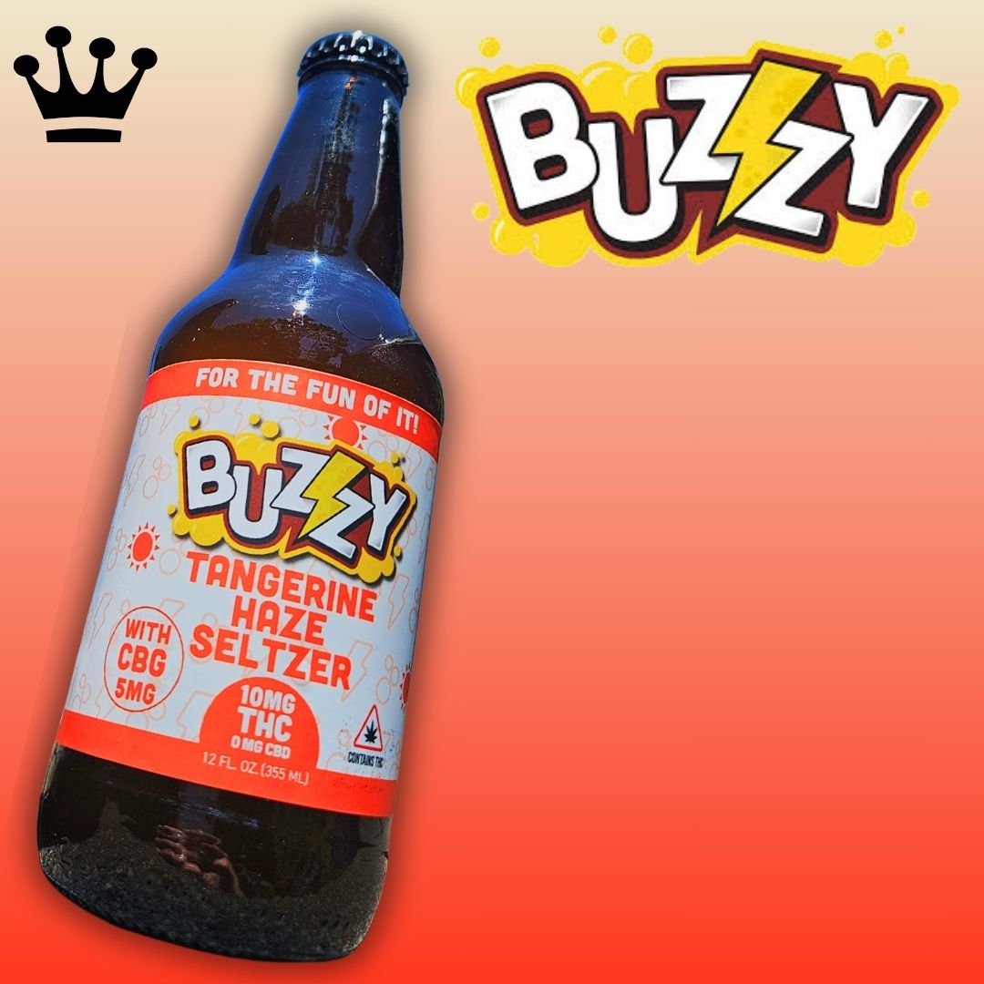 Photograph of product: Buzzy // 10mg Tangerine Haze Seltzer