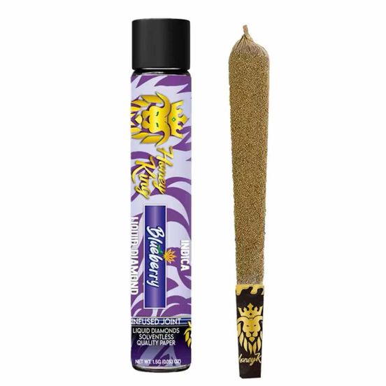 Photograph of product: Honey King - Blueberry Crushed Diamond Infused Preroll 1.5G - 