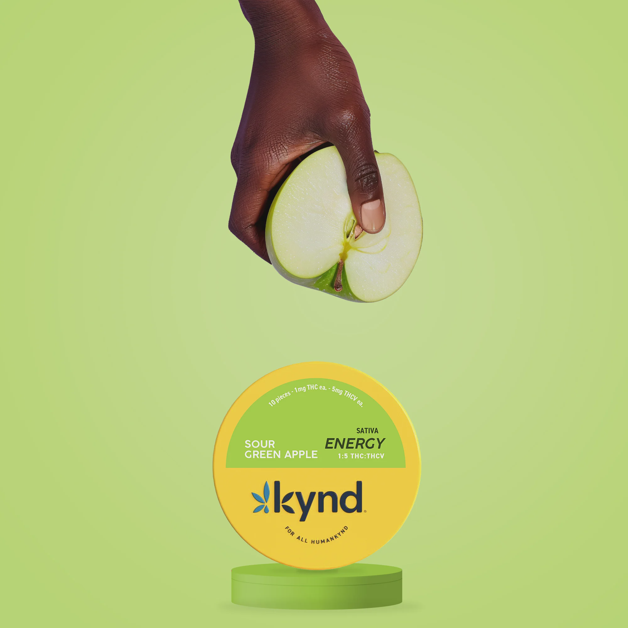 Photograph of product: Sour Green Apple (S) 1:1 TH-oui:TH-ouiv 100mg Vegan Sour Gummies