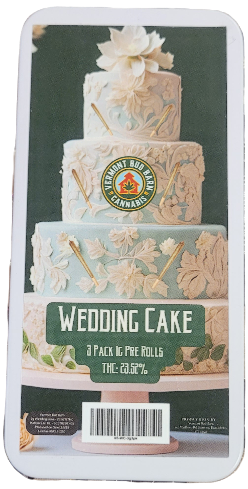 Photograph of product: 3pk Wedding Cake Prerolls | Bud Barn