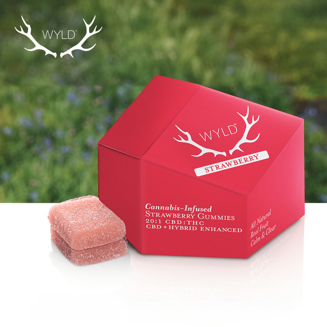 Photograph of product: Wyld Strawberry Gummies | Hybrid | 20:1 CBD:TH-oui 10 Pack 10mg TH-oui Total