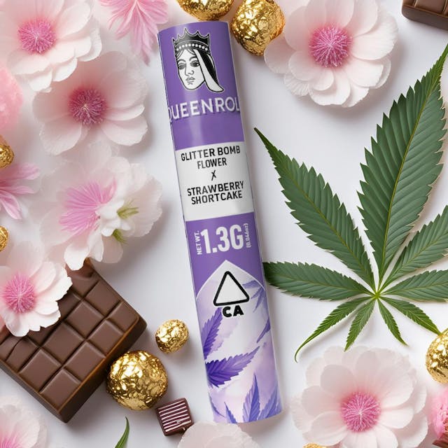 Photograph of product: Kingroll - Glitter Bomb x Strawberry Shortcake Pre-Roll 1.3g - Kingroll - Glitter Bomb x Strawberry Shortcake Pre-Roll 1.3g