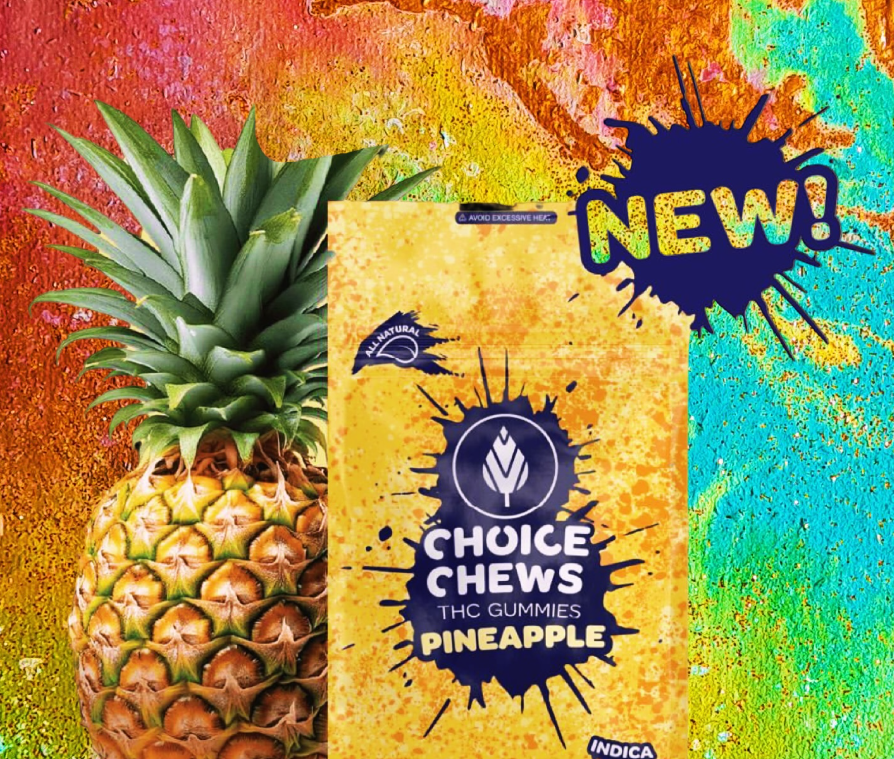Photograph of product: CHOICE CHEWS - Pineapple Gummies - Oui'd (10mg Per Piece/100mg)
