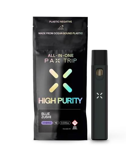 Photograph of product: PAX Blue Zushi Hybrid High Purity Trip All-in-One 1000mg