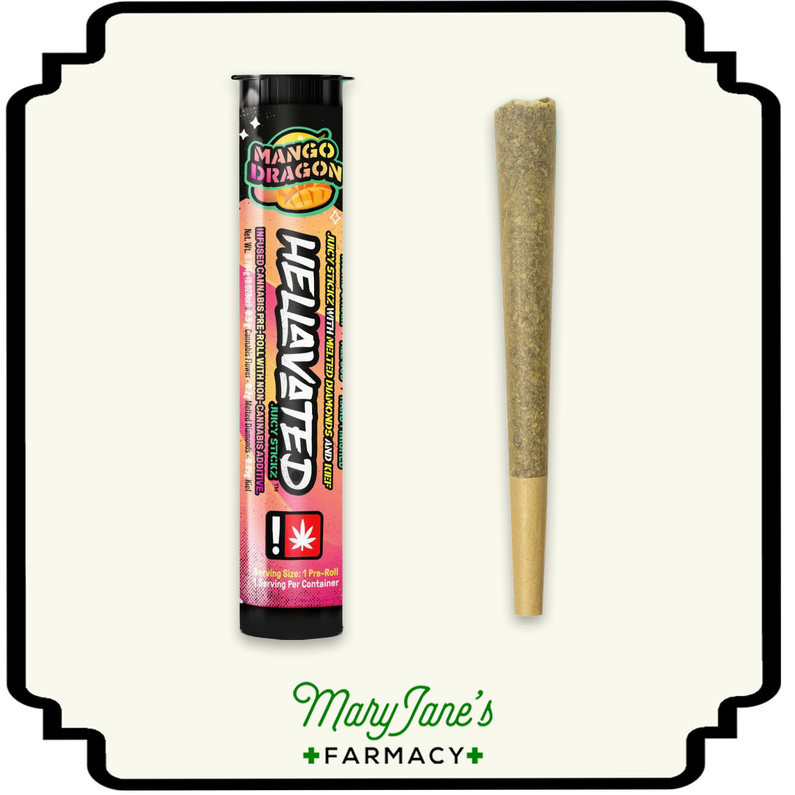 Photograph of product: Mango Dragon Juicy Stickz Infused Pre-Roll | .75g