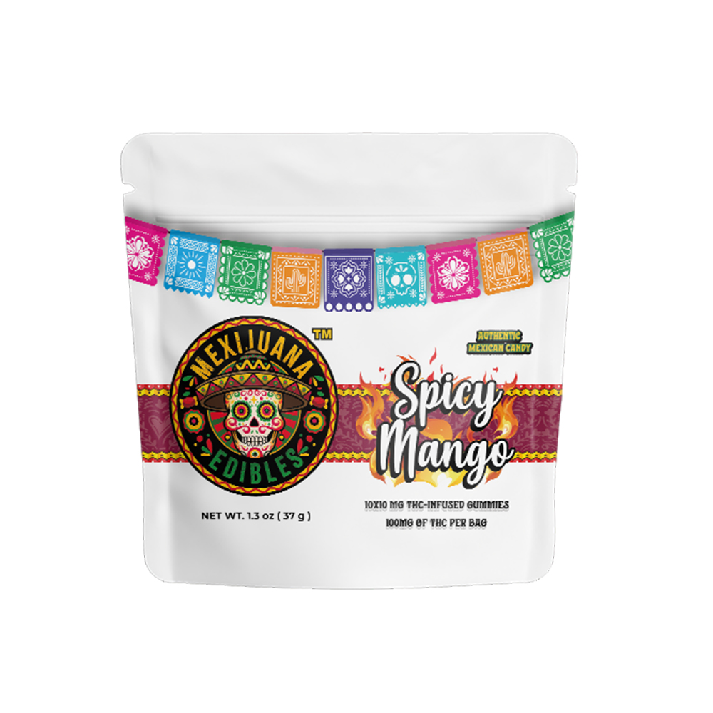 Photograph of product: Mexijuana Spicy Mango Gummies 100mg - Hybrid