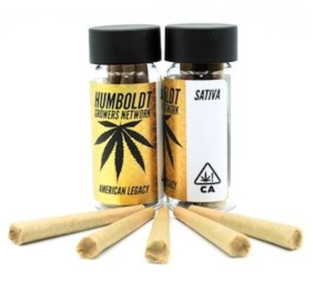 Photograph of product: HUMBOLDT GROWERS NETWORK | LEMON CHERRY GELATO | 5PK INFUSED PREROLL | 3.5 G |