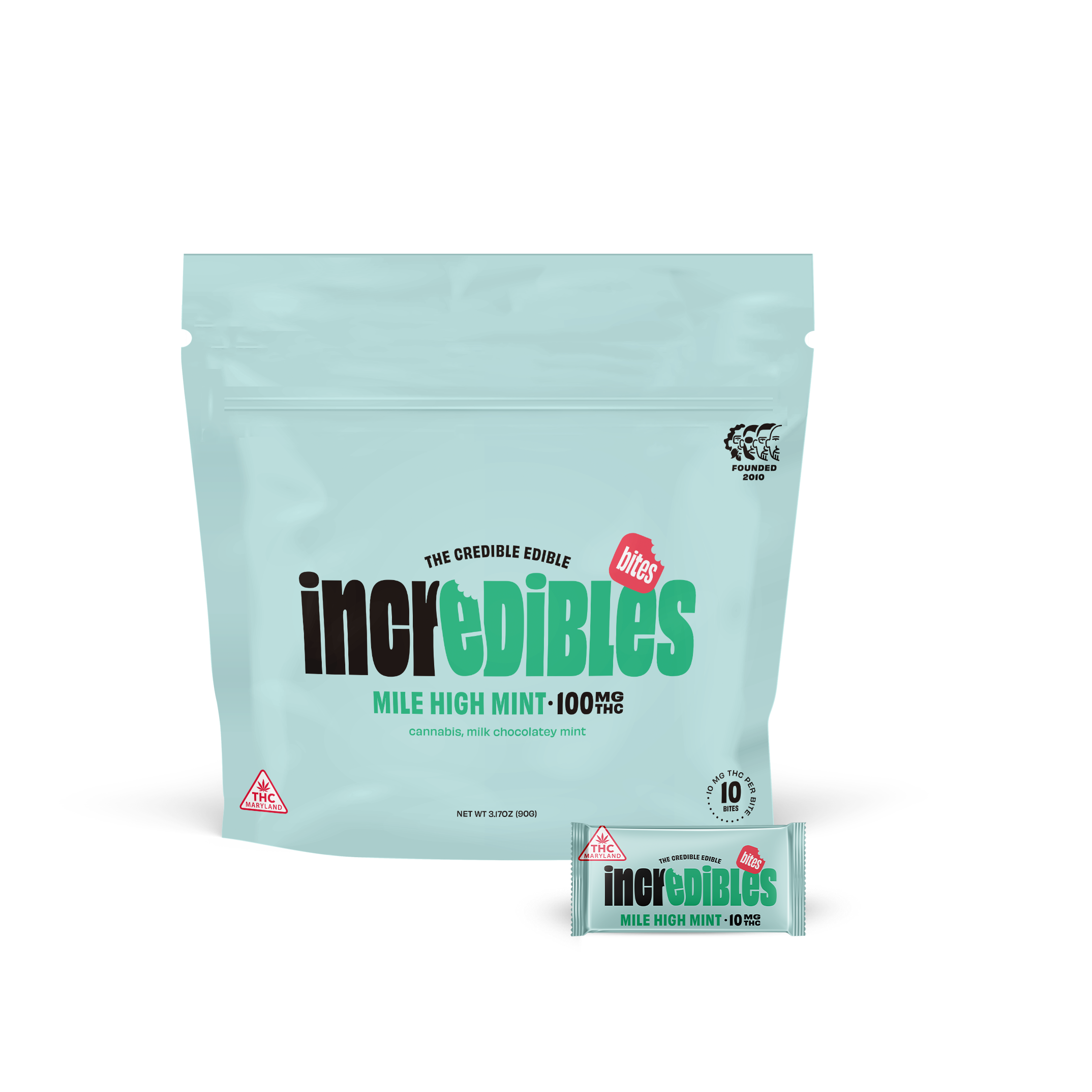 Photograph of product: Mile High Mints | Bites | 10mg x 10pcs