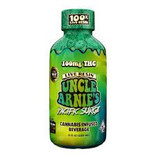 Photograph of product: Uncle Arnies - 100mg Live Resin Beverage (Pacific Surge) - 