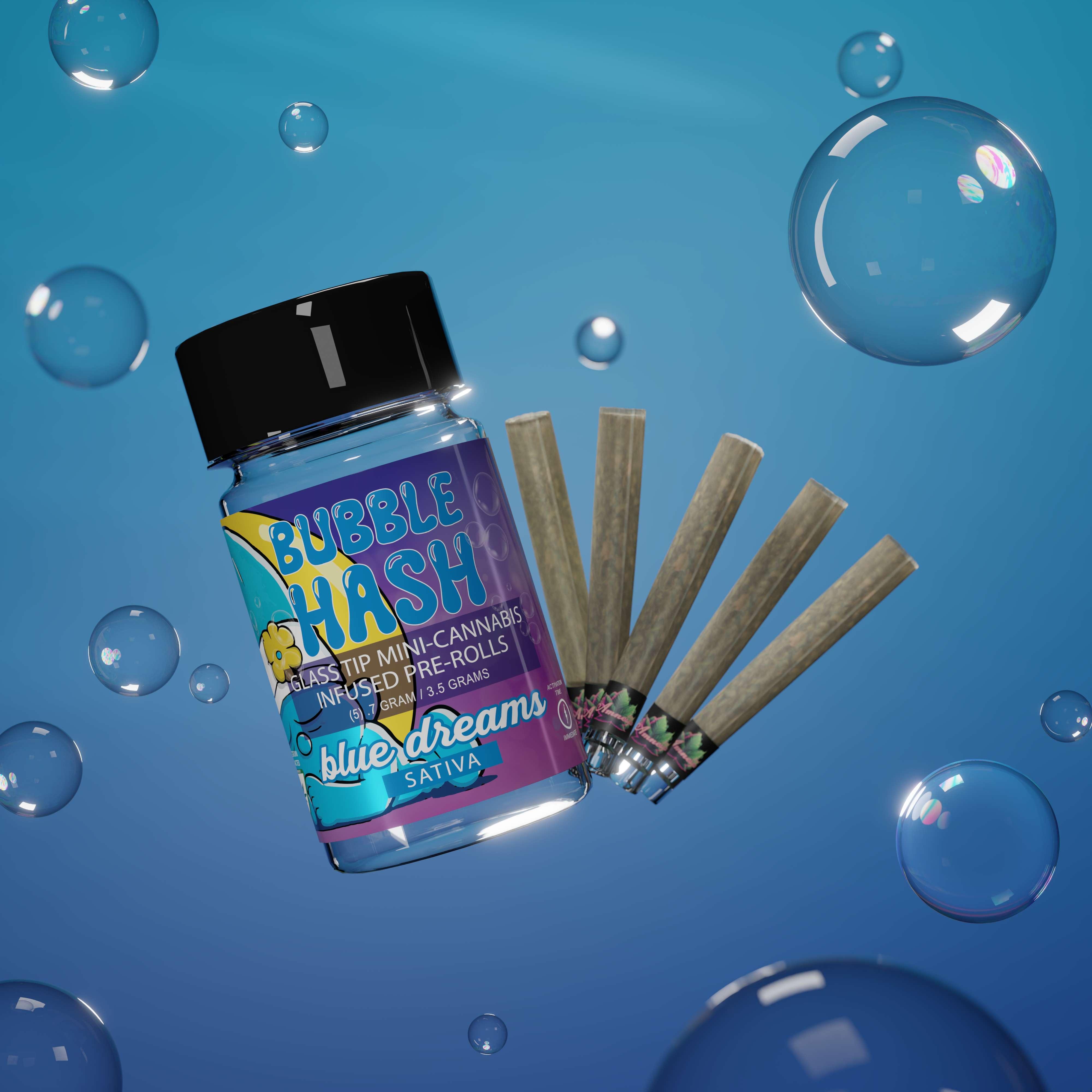 Photograph of product: Amnesia - 5-Pack .7g Bubble au chocolat Infused Prerolls - Blue Dream