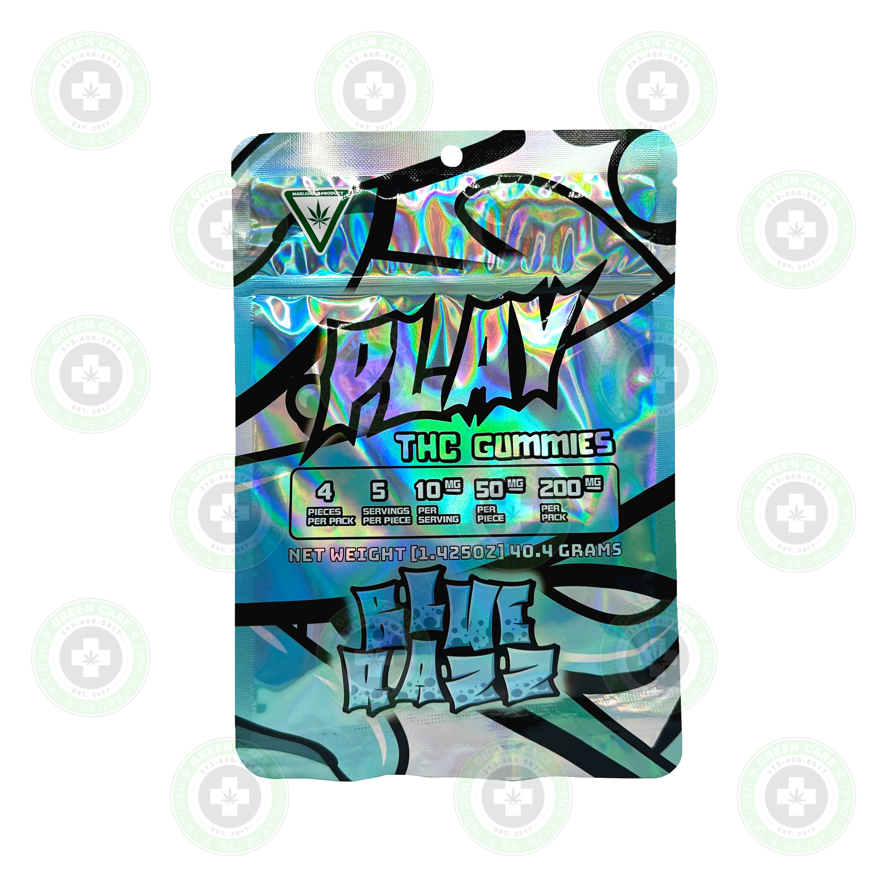 Photograph of product: Play - Blue Raspberry Gummies 200mg