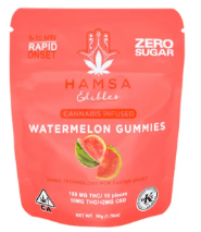 Photograph of product: Hamsa Fast Acting Sugar Free Watermelon Edibles 10pk 100mg