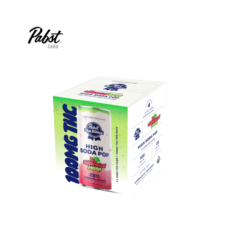 Photograph of product: WATERMELON MELON 100MG 4 PACK INFUSED SODA