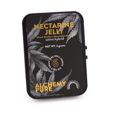 Photograph of product: Alchemy Pure Kief Infused Premium Flower Pre-Rolls | 6pk-0.5g each | Nectarine Jelly
