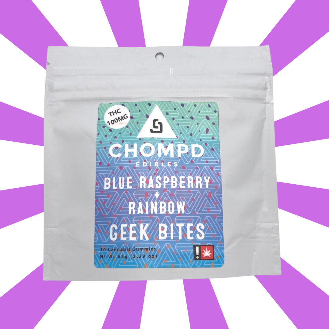 Photograph of product: Blue Raspberry + Rainbow Geek Bites | 10pk