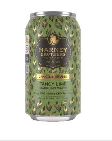Photograph of product: Beverages | Harney Brothers | Tangy Lime Sparkling Water 12 oz Single Can | 5mg