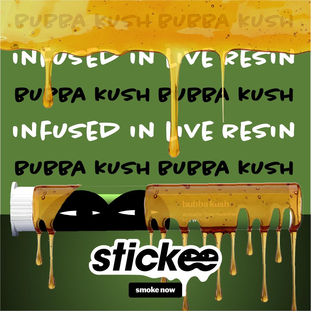 Photograph of product: Stickee - 1.2g Live Resin Infused Prerolls - Bubba Kush