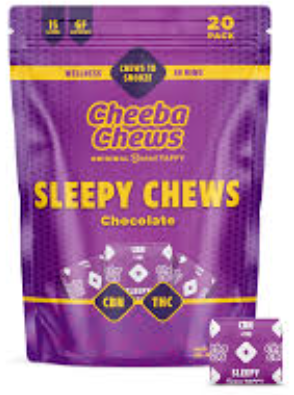 Photograph of product: Cheeba Chews - Chews - Choc Sleepy Time Taffy - 20pk (TH-oui/CBN)