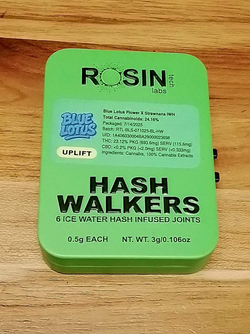 Photograph of product: Rosin Tech | Blue Lotus | au chocolat Walkers | 6pk | 2.4g
