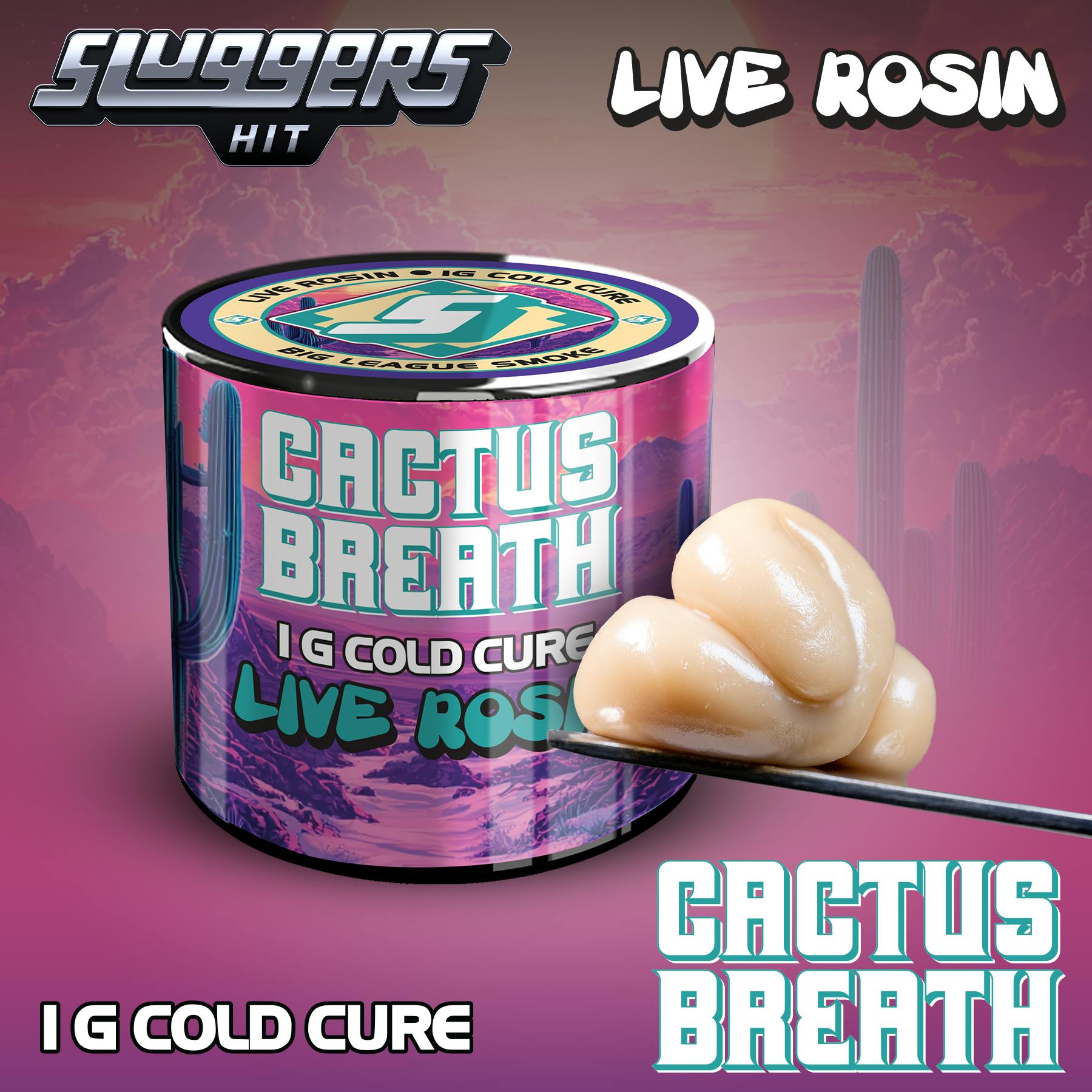 Photograph of product: SLUGGERS | CACTUS BREATH | LIVE ROSIN | 1G