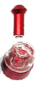 Photograph of product: Aluminum & Glass Pipe with Grinder Red | 5"