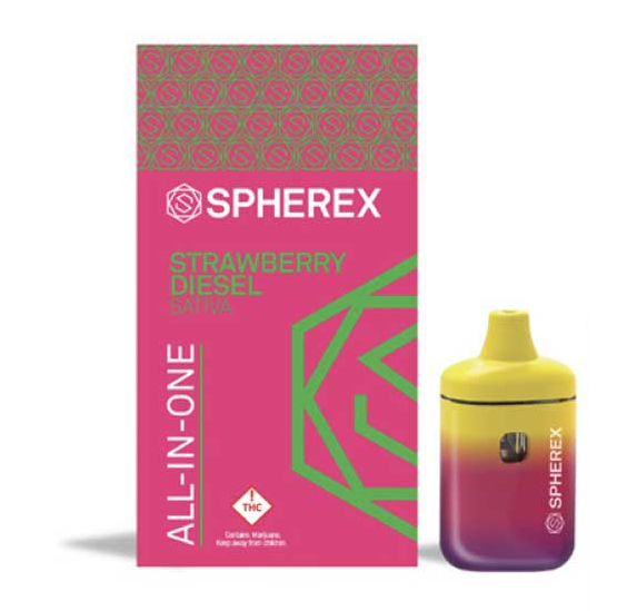 Photograph of product: Spherex Strawberry Diesel All-in-One Mini 1000mg