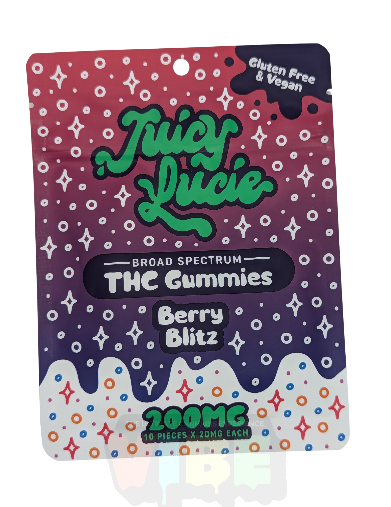 Photograph of product: Juicy Lucie | Berry Blitz | 200mg Gummies | REC