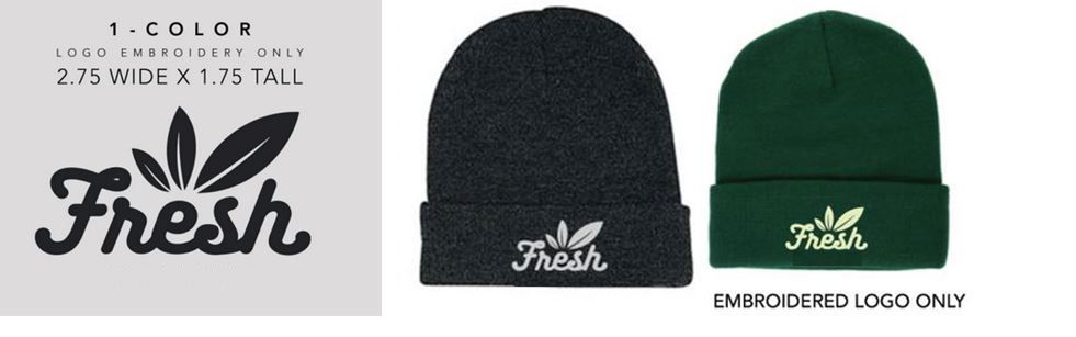 Photograph of product: Fresh - Beanie - Embroidered - Grey