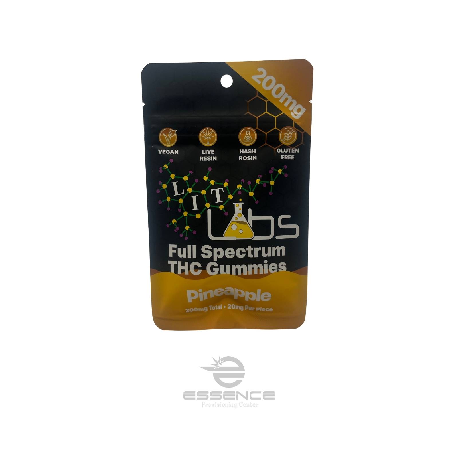Photograph of product: Lit Labs - Pineapple (Resin+Rosin) Full Spectrum Gummies - 200mg