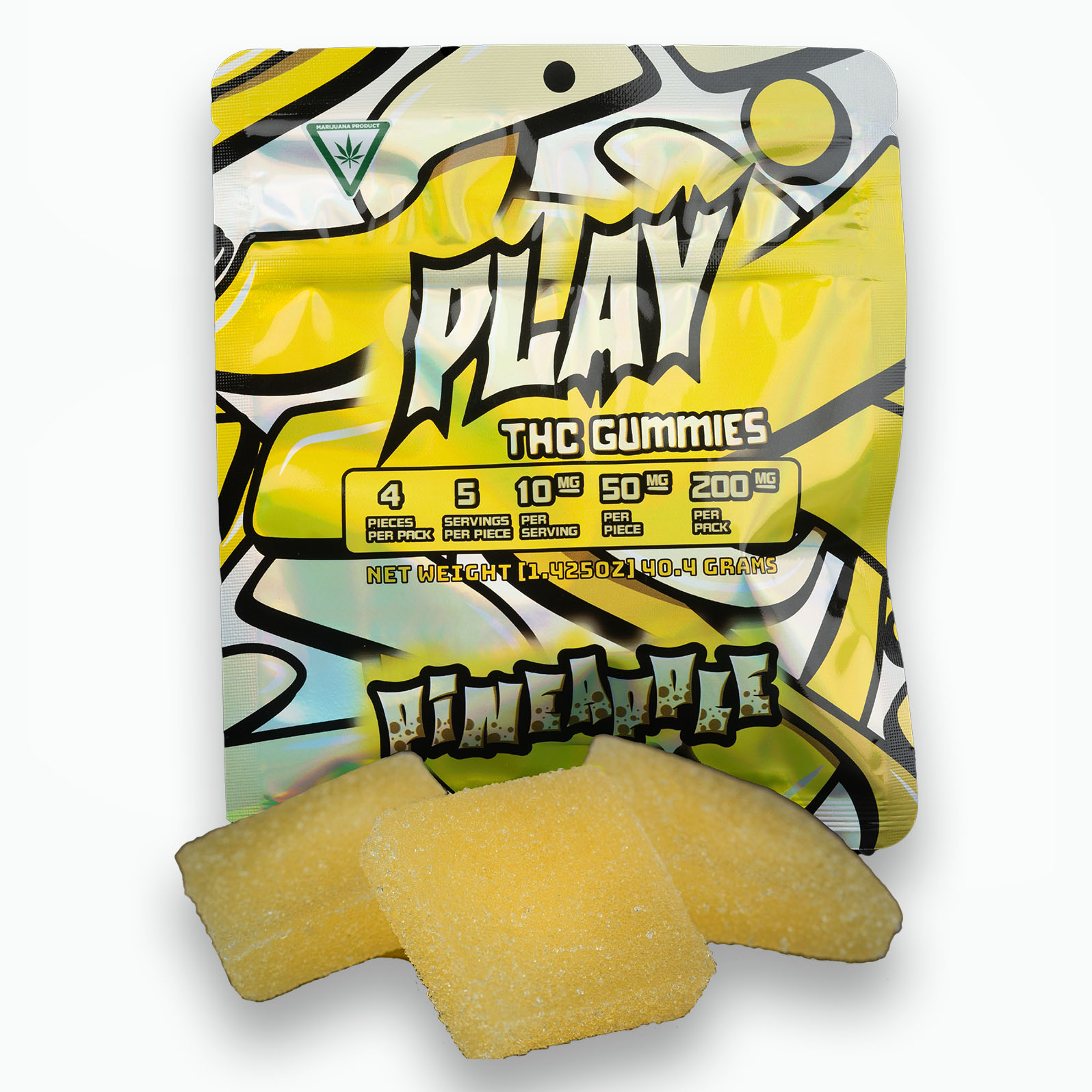 Photograph of product: Play - Pineapple Gummies 4pk 200mg