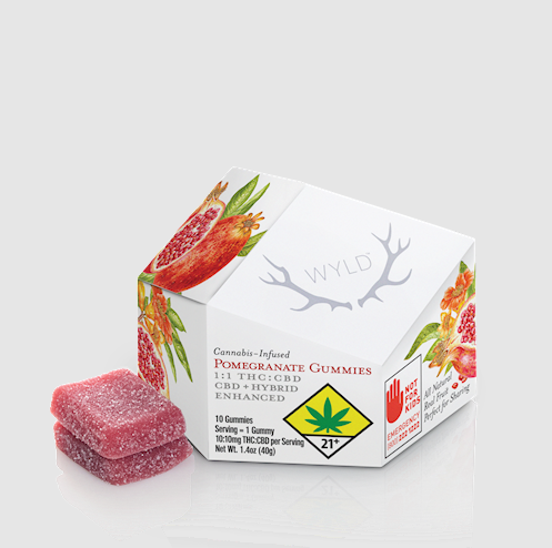 Photograph of product: Wyld - Pomegranate CBD [1:1] - 10pk Edibles