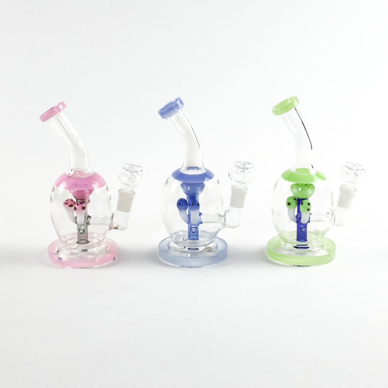 Photograph of product: 7.5" Bent Neck Spore Perc Bong with Flower