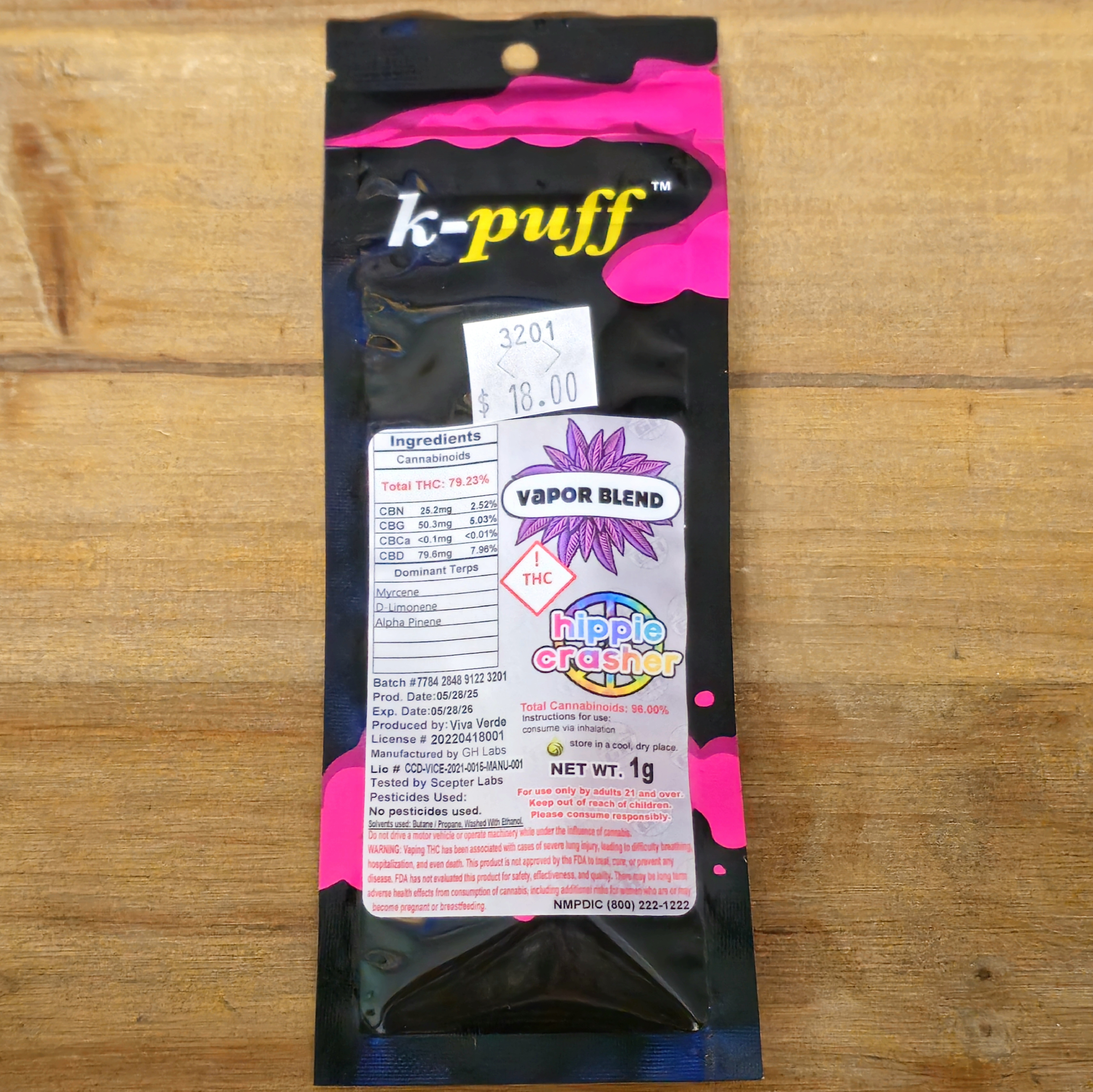Photograph of product: Vapor Blend | Hippie Crasher Cart | 3201