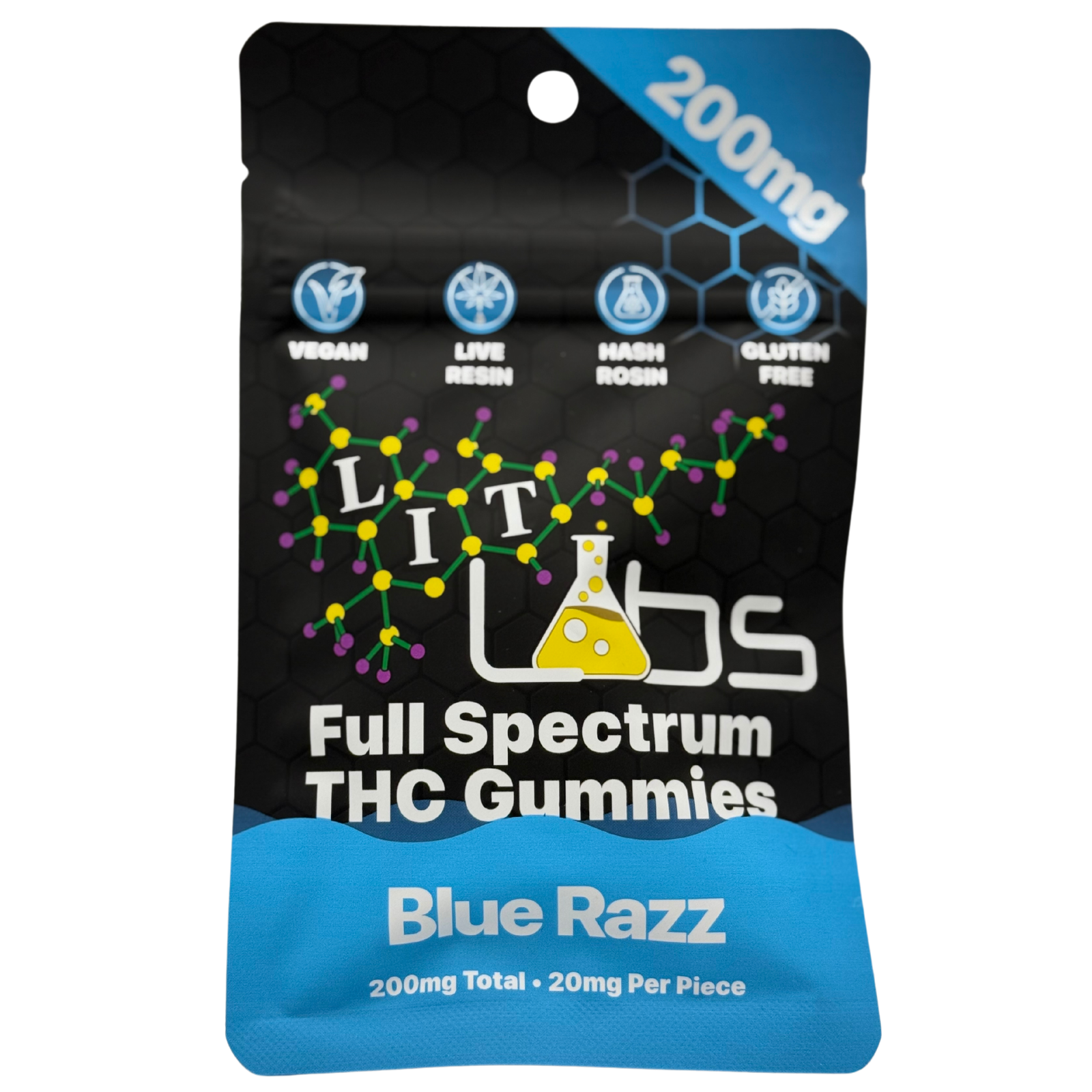 Photograph of Product: Lit Labs | 200mg Full Spectrum | Blue Razz