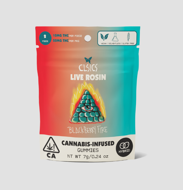 Photograph of product: Blackberry Fire Hybrid - 20mg Live Rosin Gummies 2pk | CLSICS