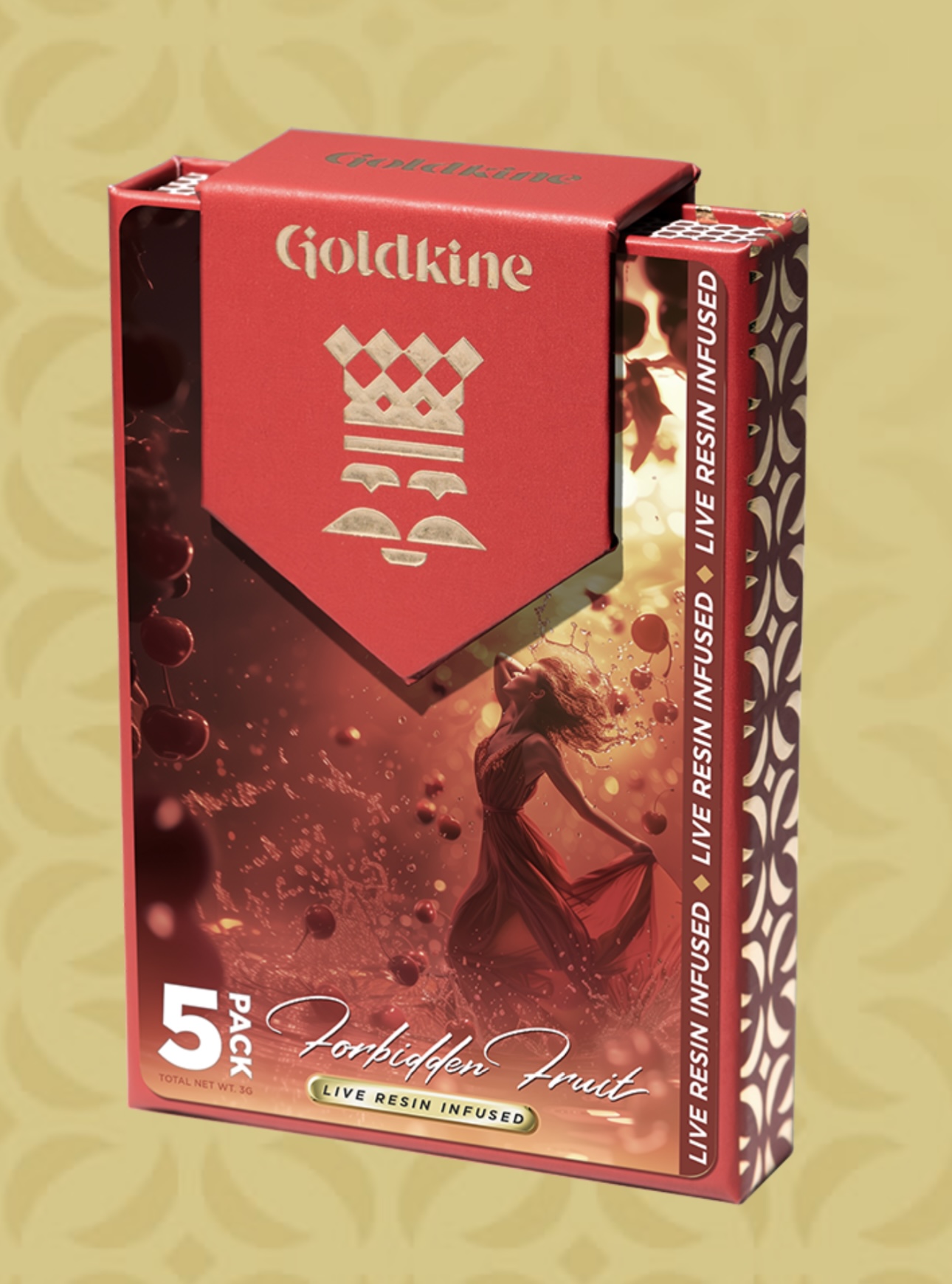 Photograph of product: Au Goldkine: Forbidden Fruit Live Resin Infused (.6g x 5) 5-Pack