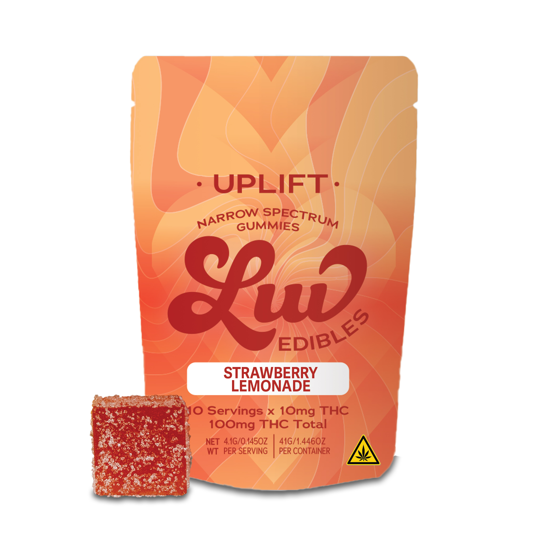 Photograph of product: LUV Edible Uplift Gummies Strawberry Lemonade 10pk