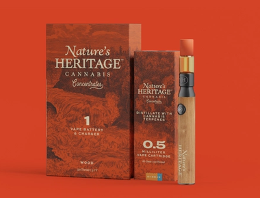 Photograph of product: Nature's Heritage - Peach Pistol - Live Resin Cart