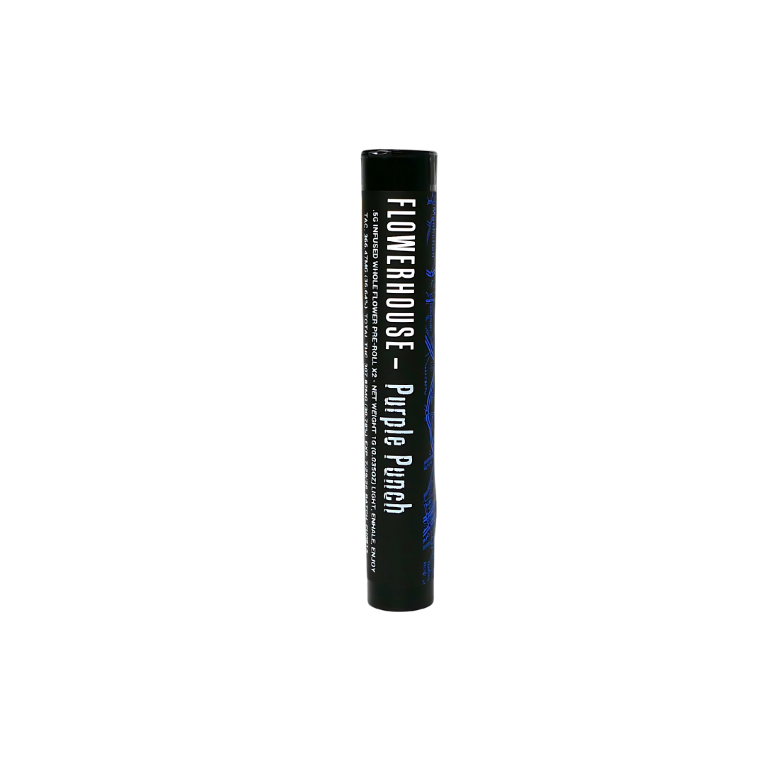 Photograph of product: FlowerHouse | Purple Punch (i) Infused 0.5g/2-pack Pre-Rolls