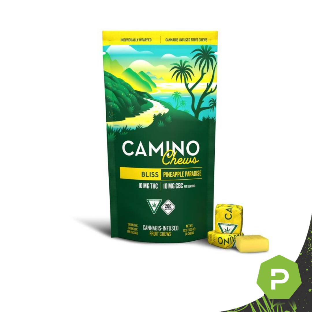 Photograph of product: Camino | 200mg Fruit Chews | Pineapple Paradise (1:1 THC:CBC)