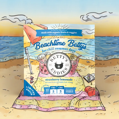 Photograph of product: Strawberry Lemonade Beachtime Betty's Taffy | 50mg/10pc